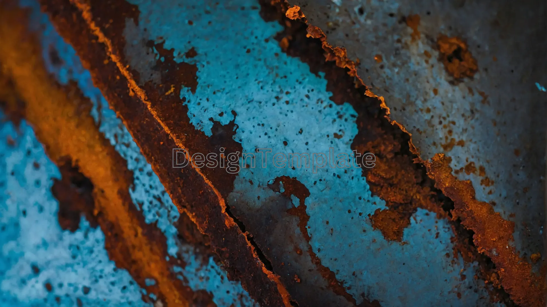 Rust and Blue Patina Textured Surface PNG